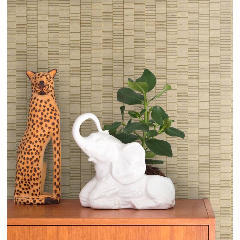 Seabrook Designs Deco Spliced Stripe Unpasted Wallpaper