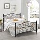 Countryside Scroll Black Iron Bed by VECELO - Thumbnail 2