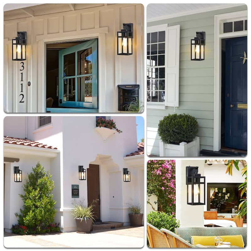 1-Light Outdoor Wall Light With Sensor Fixtures - 5"x6.57"x14.06"