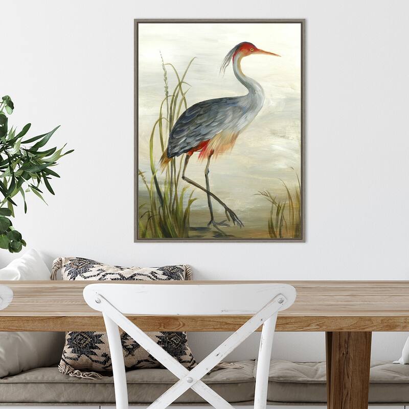 Canvas Art Framed 'Grey Heron' by Aimee Wilson