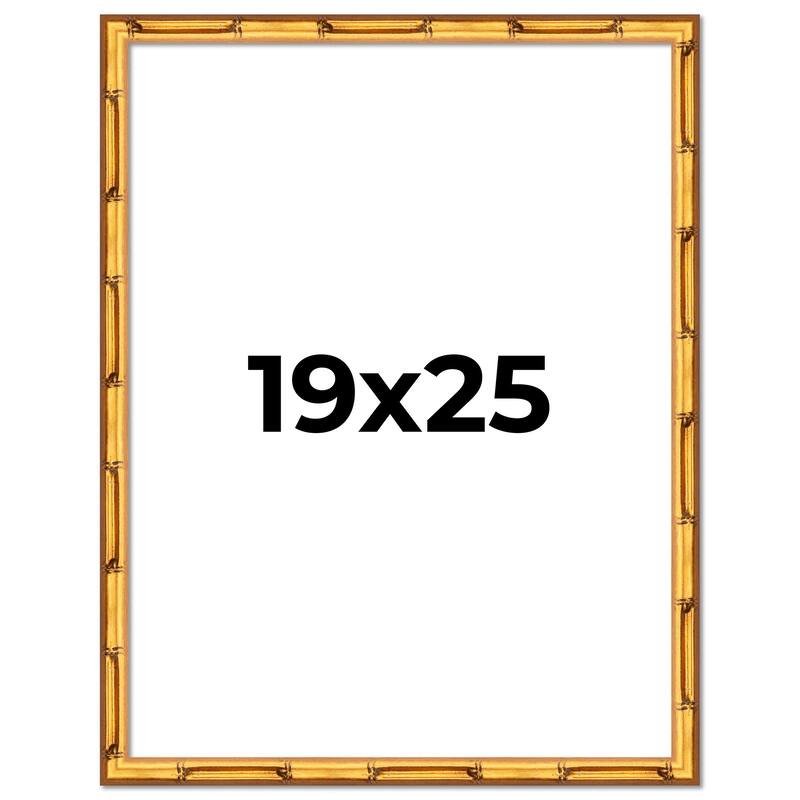 19x25 Frame Gold Bamboo Picture Frame Modern Photo Frame Includes UV Acrylic Shatter Guard Front Acid Free Foam Backing Board