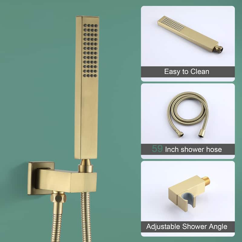 2.5 GPM 10 in. Wall Mount Dual Shower Heads with Pressure Balance Valve