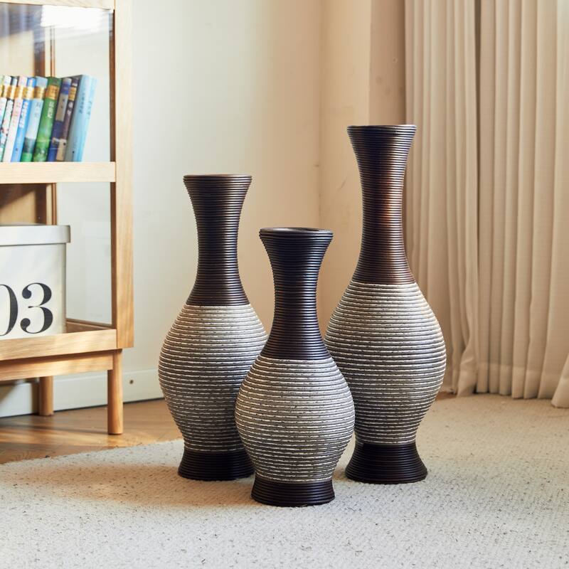 Desktop Vase, High Independent Flower Stand, Artificial Vine Vase, PVC Floor Vase, Home Decoration Flower Stand Set of 3