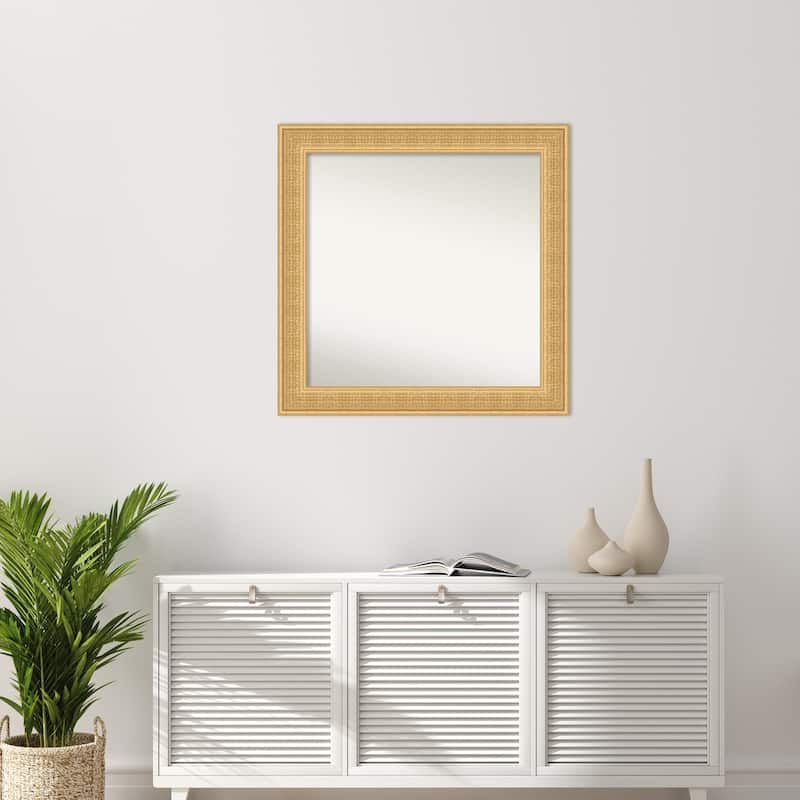 Trellis Non-Beveled Wood Framed Wall Mirror - Trellis Gold