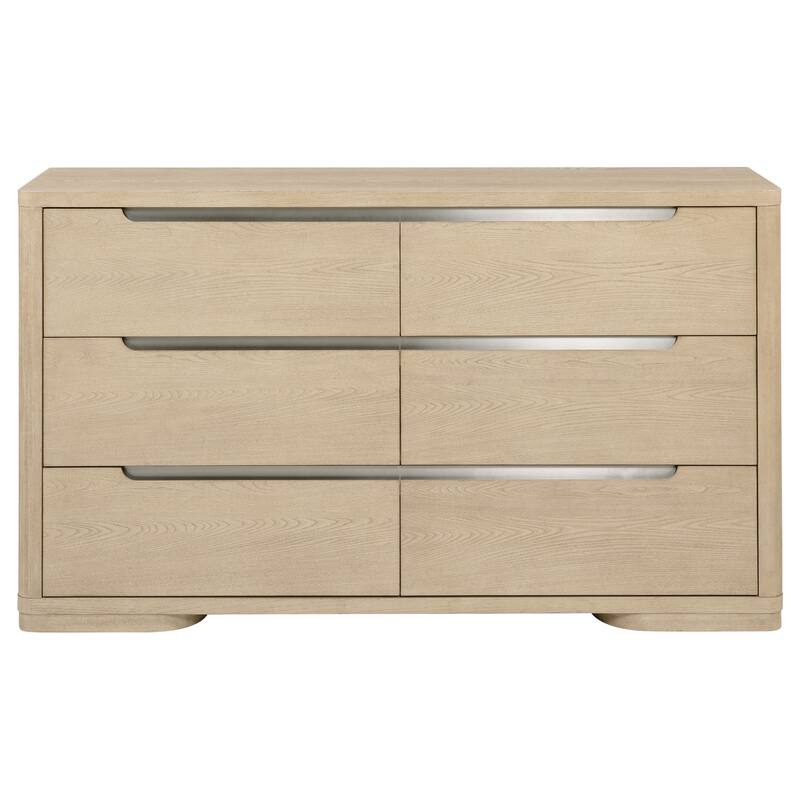 Ladera 6-drawer Bedroom Dresser and Mirror Light Elm