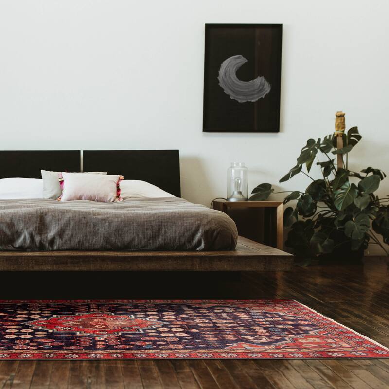 ECARPETGALLERY Hand-knotted Andelz Dark Navy Wool Rug - 3'9 x 6'5