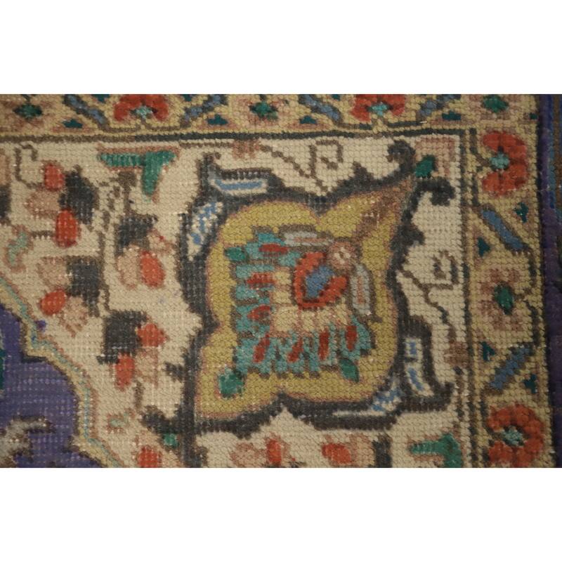 Hand Knotted Oriental 100% Wool Carpet Traditional Floral Purples Tabriz Area Rug - 6' 0'' X 4' 6''