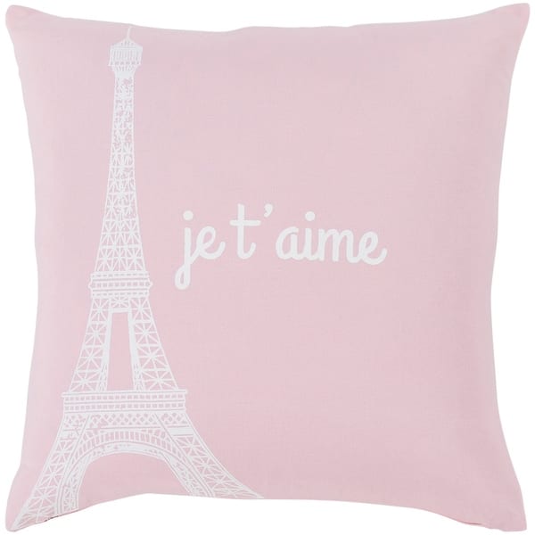 slide 1 of 1, Ariella Blush "Je t'aime" Poly Fill Throw Pillow (22" x 22")