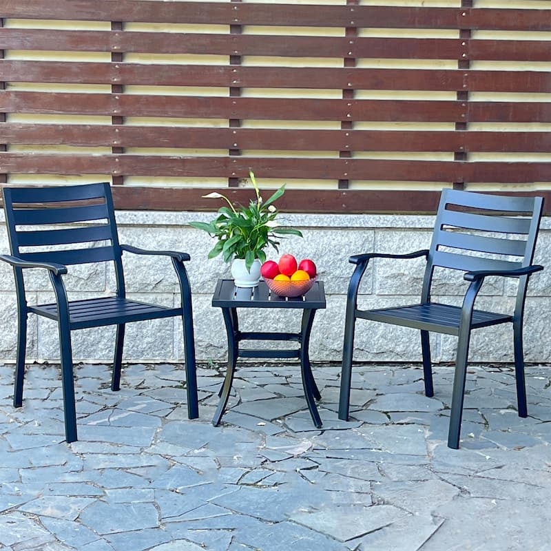 Black Patio Chairs Upholstered Arm Chair Reading Chair with Iron Frame, Reception Chair Side Chair Club Chair