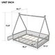 preview thumbnail 11 of 49, Tent-shaped Floor Bed with Fence & Door,Wooden Montessori Bed for Kids
