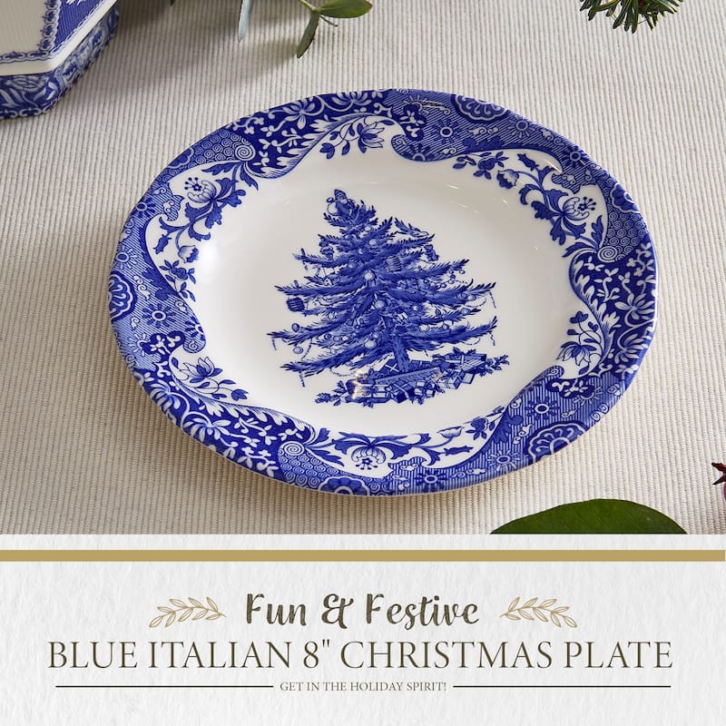 Spode Blue Italian 8 in Christmas Plate