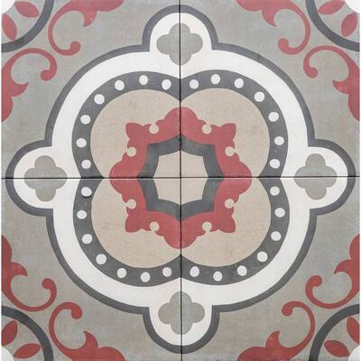 Art Deco 8x8 Matte Porcelain Encaustic Tile - Floor, Wall & Backsplash