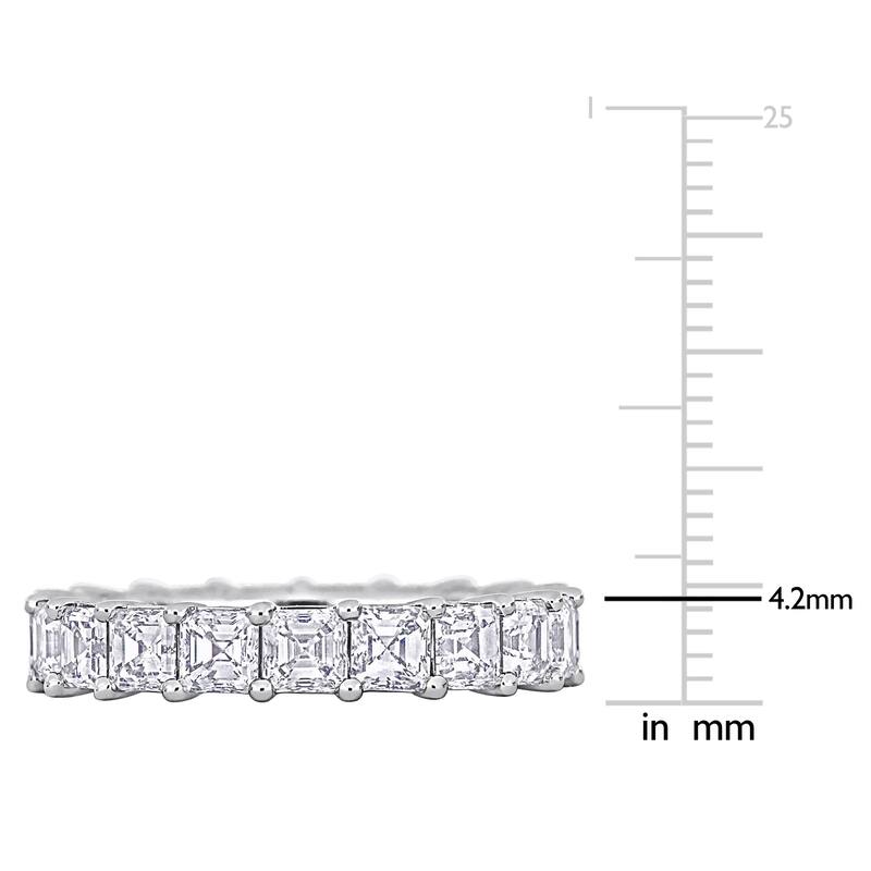 Miadora 4 3/8ct TDW Asscher-Cut Diamond Eternity Ring in 18k White Gold