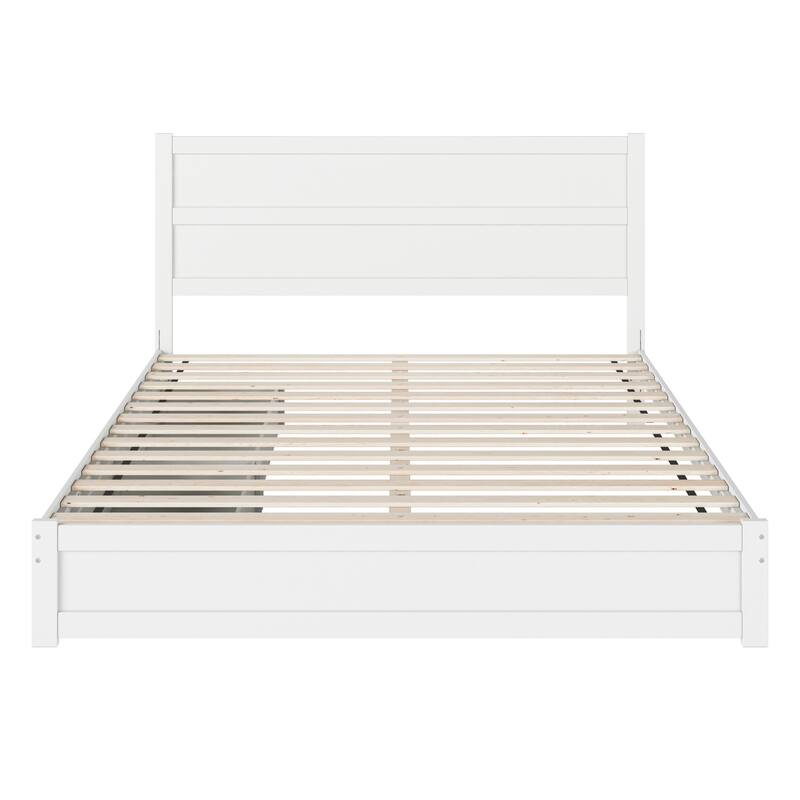Aveline Wood Platform Bed with Matching Footboard & Storage Drawers