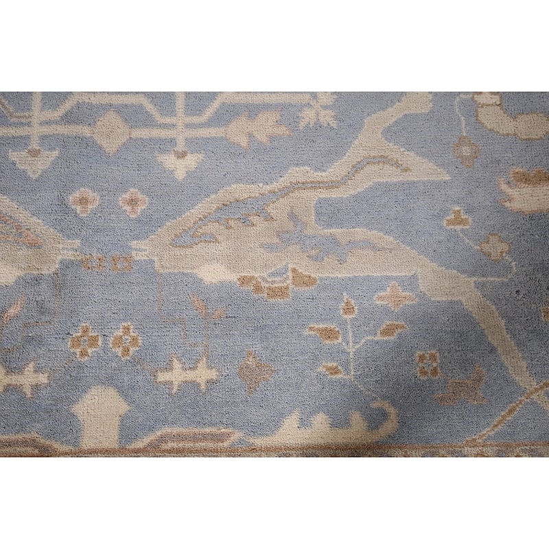 Floral Oushak Large Square Rug Handmade Wool Carpet - 11'11"x 12'2"