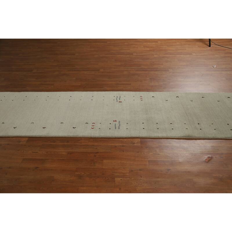 Tribal Gabbeh Indian Runner Rug Handmade Wool Carpet - 2'7" x 11'5"