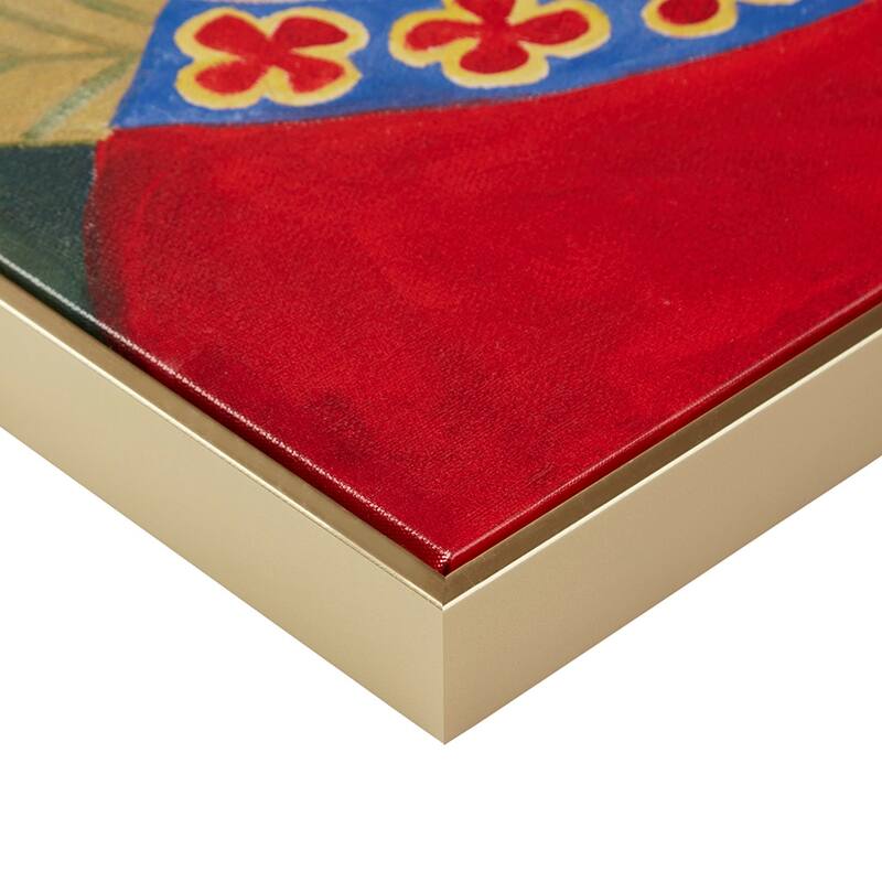 Bohemian Cat In Forest Framed Canvas Wall Art - Red