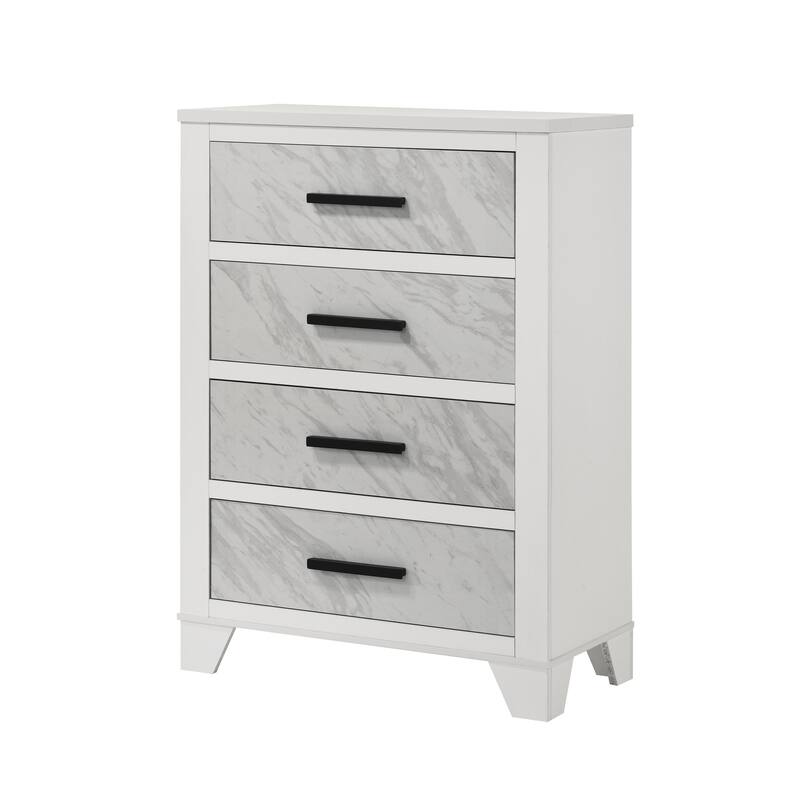 Furniture of America Loris Modern White Wood 4-Drawer Chest