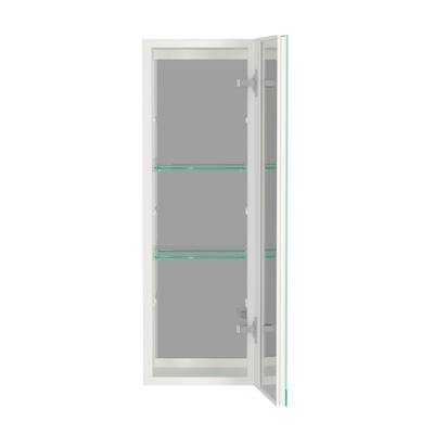 30x10 inch White Medicine Cabinet With Storage Aluminum Bathroom Medicine Cabinets Mirror Adjustable Glass Shelves Right Open