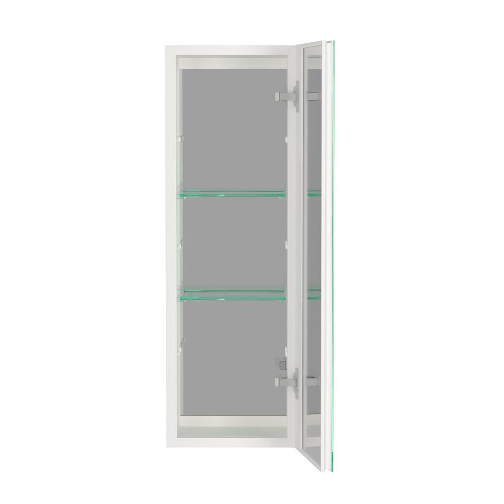 30x10 inch White Medicine Cabinet With Storage Aluminum Bathroom Medicine Cabinets Mirror Adjustable Glass Shelves Right Open