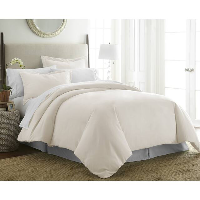 Becky Cameron Hotel Quality 3-Piece Oversized Duvet Cover Set - Ivory - Full - Queen