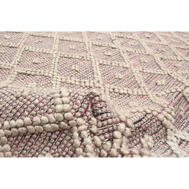 ECARPETGALLERY Braid weave Sienna Grey Wool Rug - 5'1 x 7'10