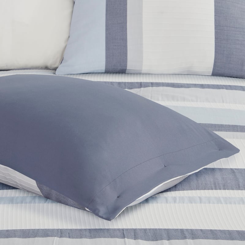 Madison Park Levi Blue/ Natural 3 Piece Jacquard Duvet Cover Set(Insert excluded)