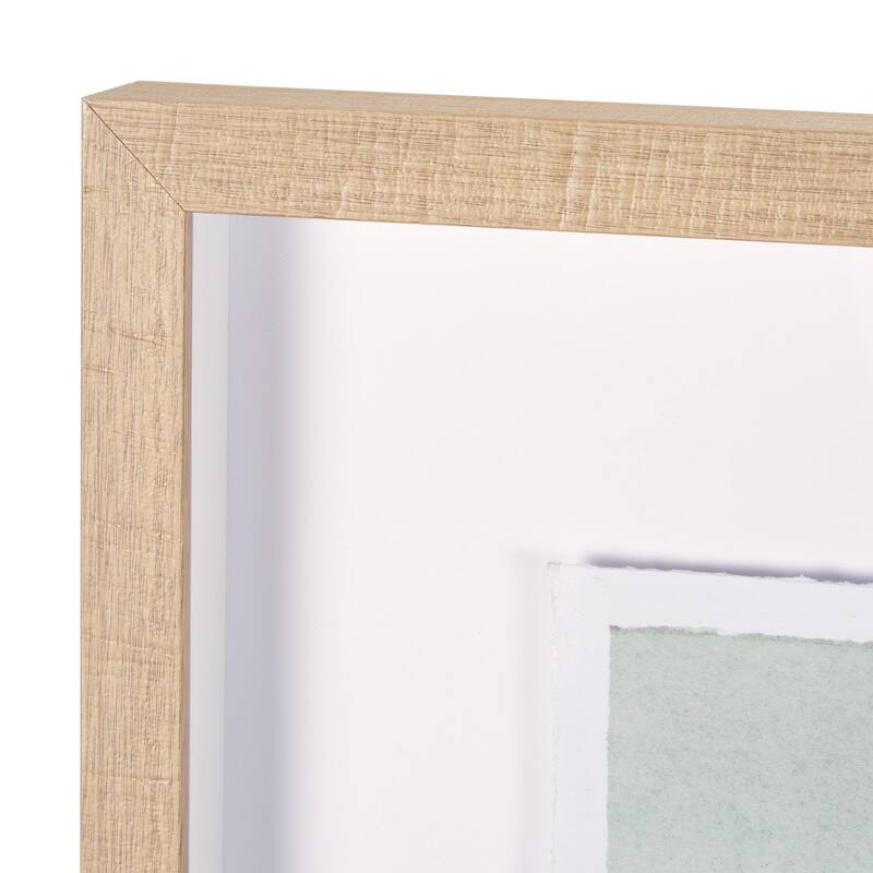 Rolling Fields I Hand Embellished Brown Framed Watercolor Art Print on Paper Mounted with Backing