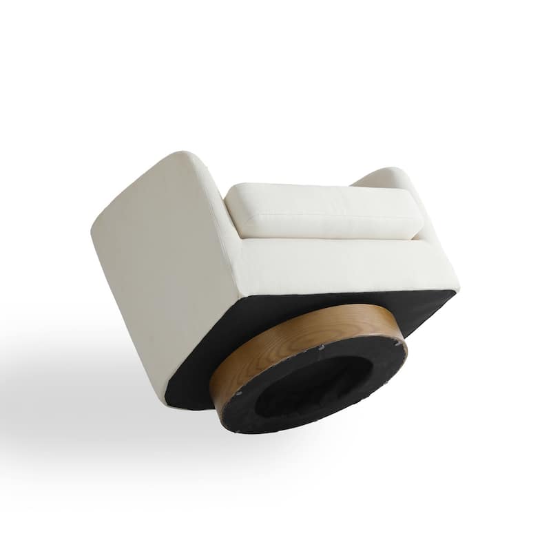 2 Set Modern Wide Round Swivel Accent Barrel Chairs