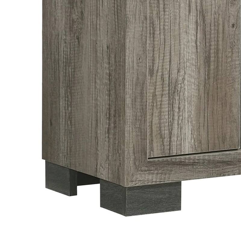 Amey TV Stand Media Cabinet, 2 Sliding Door and 2 Shelves, Gray Wood