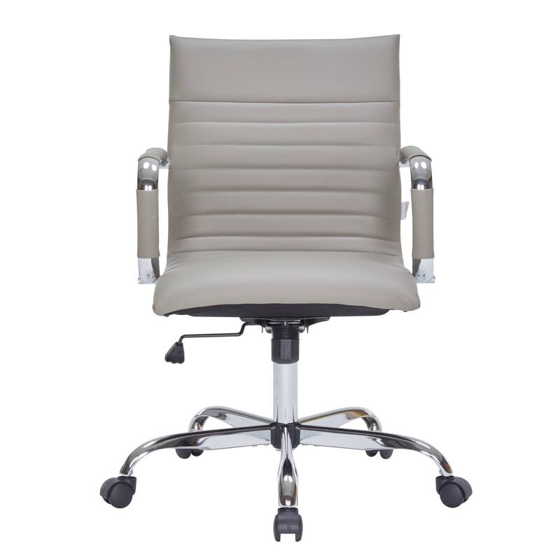 Harris Ergonomic Mid-Back Leather Office Chair with Metal Frame, Adjustable Height, Tilt Lock, and Swivel for Home Office