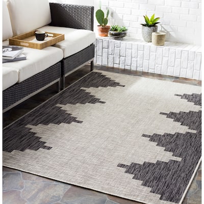 Jazsmin Indoor/ Outdoor Diamond Stripe Area Rug