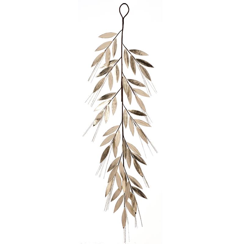 48" Metallic Laurel Leaf Grass Garland