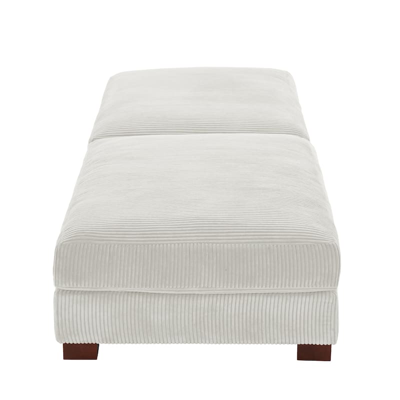 Set of 2 Upholstered Velvet Corduroy Ottoman
