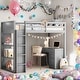preview thumbnail 13 of 20, Twin Size Loft Bed with Ladder, Shelves, and Desk