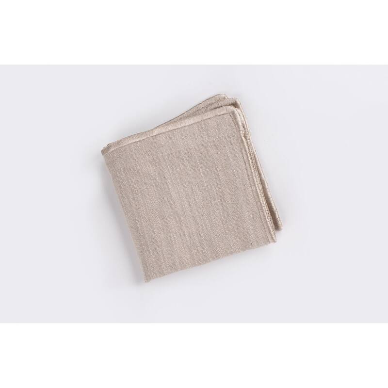 Haven, Linen Blend, Cocktail Napkin Set (Set of 4) - Natural