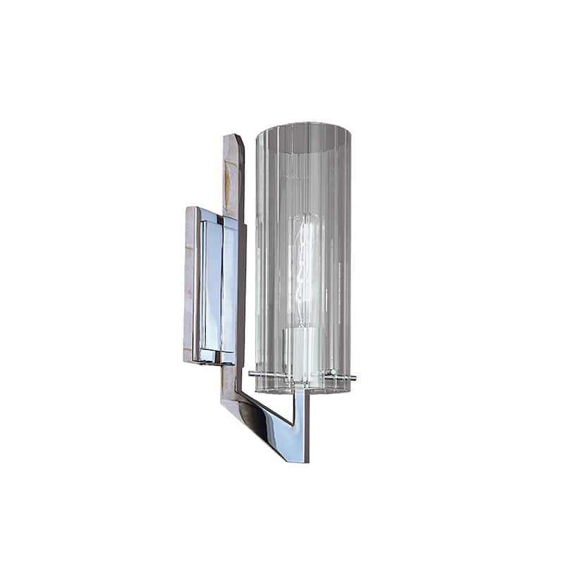 Faceted 12.75'' High 1-Light Sconce - Chrome - 12.75 inch Tall