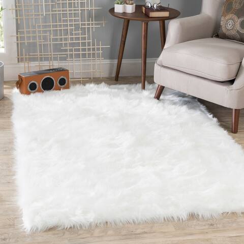 Walk on Me Rectangular Faux Sheepskin Area Rug