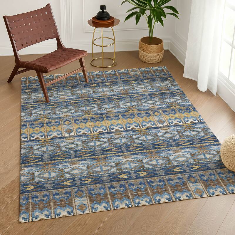 Machine Washable Indoor/ Outdoor Global Haswell Chantille Rug