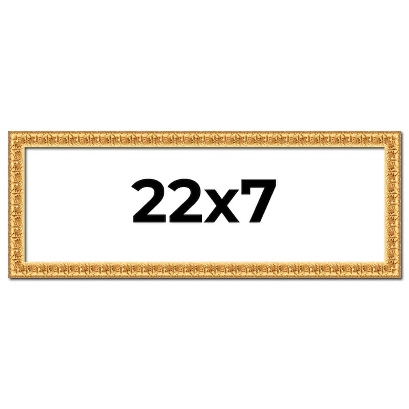 22x7 Frame Gold Real Wood Picture Frame