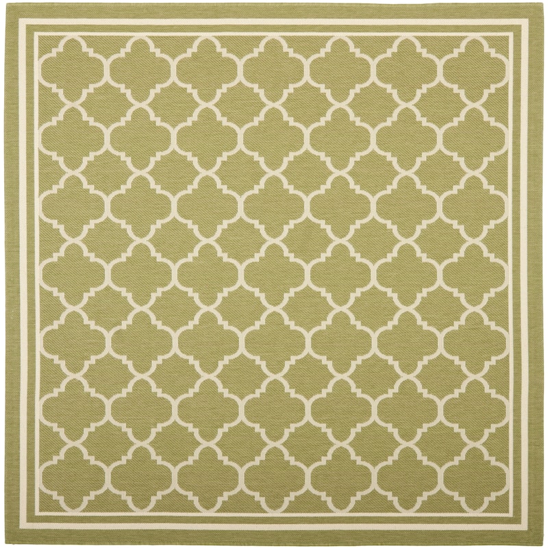 SAFAVIEH Courtyard Kristelle Indoor/ Outdoor Waterproof Patio Backyard Rug - 7'10" Square - Green/Beige