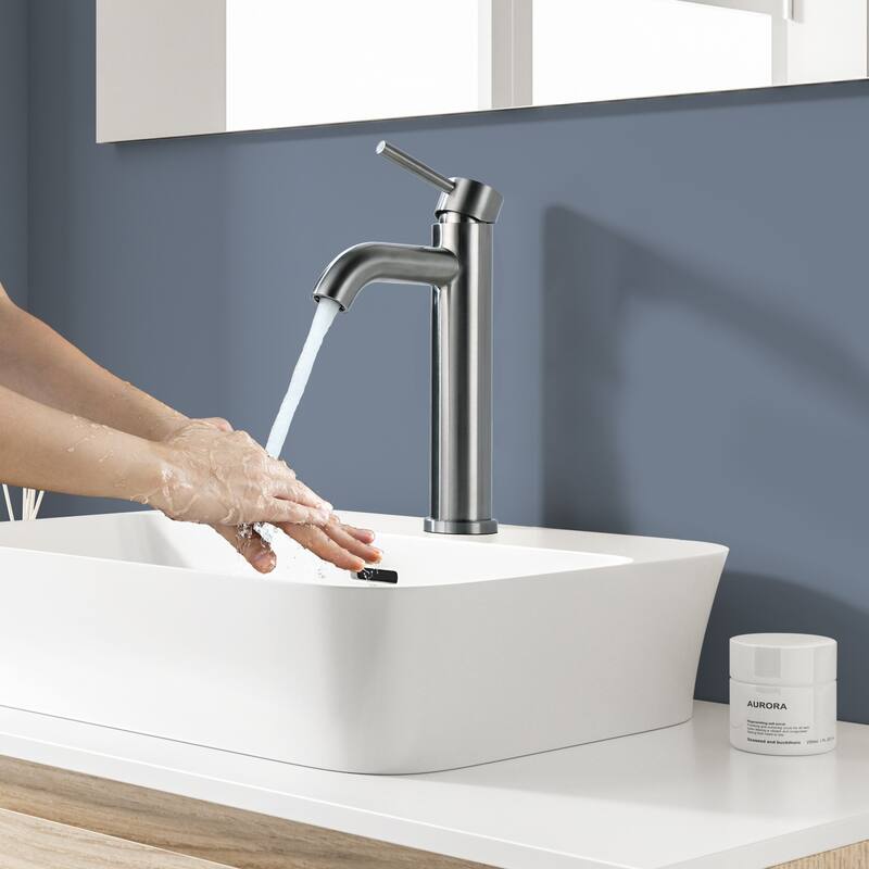 Topcraft Stainless Steel 6.7/12.2 Single Handle Single Hole Bathroom Sink Faucet
