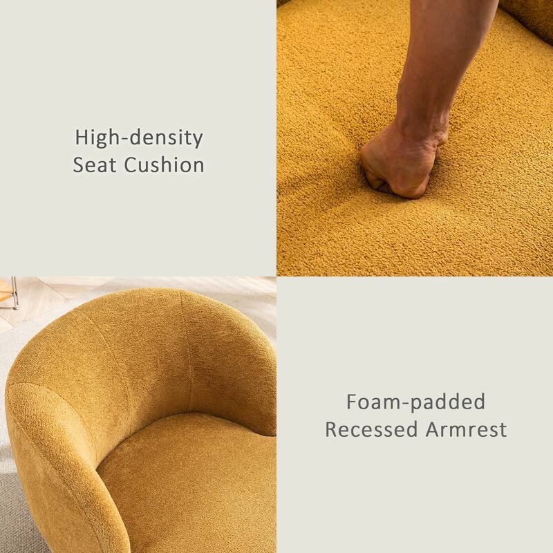 Swivel Accent Chair, Furry Round Barrel Chair
