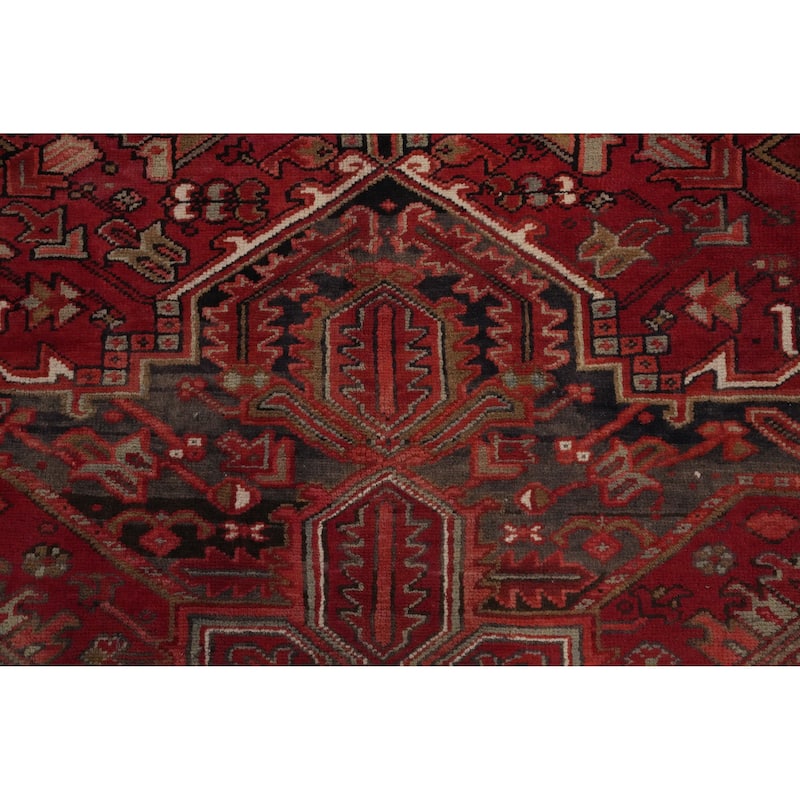 Hand Knotted Oriental 100% Wool Carpet Traditional Medallion Red Heriz Area Rug - 12' 6'' X 9' 6''