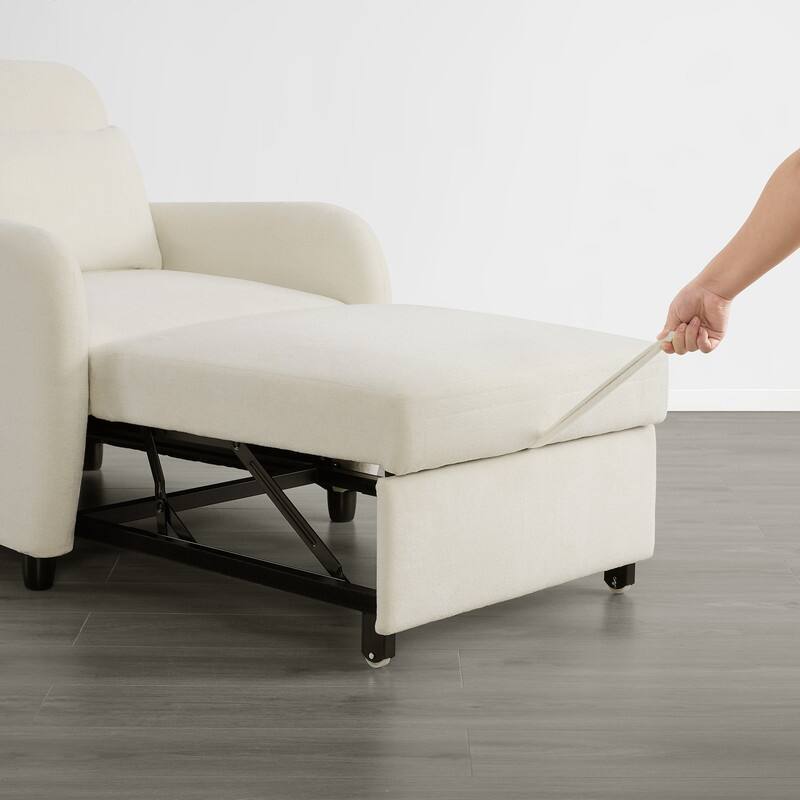 Spruce & Spring Modern Pull-Out Accent Chair Bed with Adjustable Backrest & Space-Saving Design