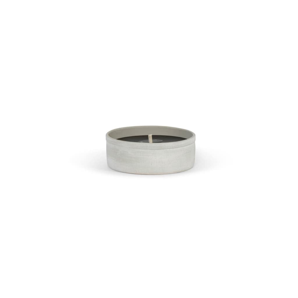 Round Outdoor Aged Terracotta Candle Bowl - 9" - Gray