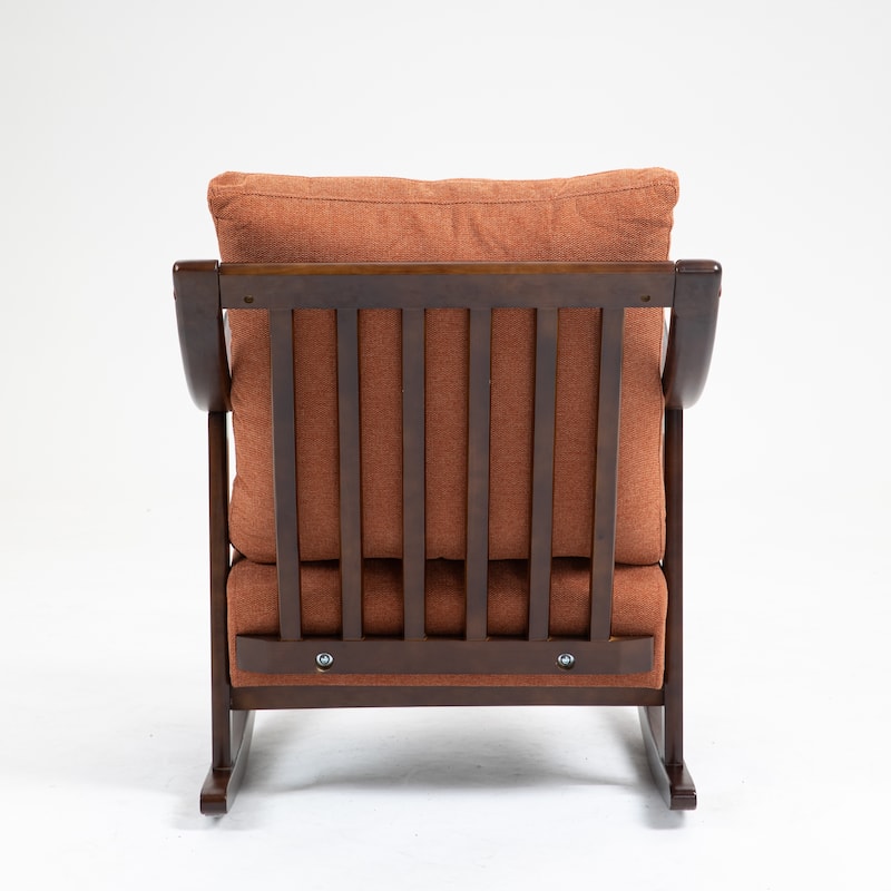 Linen Solid Wood Rocking Arm Chair
