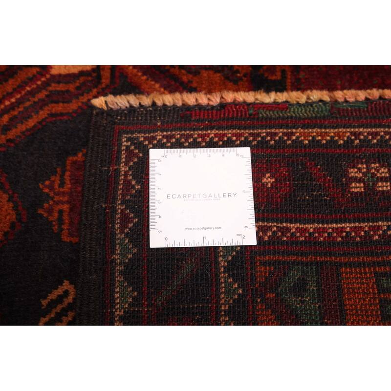 ECARPETGALLERY Hand-knotted Teimani Black, Rust Wool Rug - 3'8 x 6'8