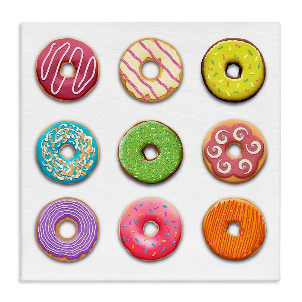 Stupell Colorful Mixed Donuts Canvas Wall Art Design By Marcus Prime