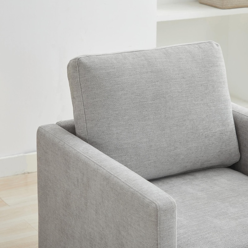 30.7"W Square Swivel Accent Chair, 360° Club Lounge Armchair
